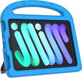Tablet Beschermhoes geschikt voor Apple iPad Mini 6 (2021) 8.3 inch | Volledig bescherming | Kindvriendelijk Cover | Hoes voor Kinderen met Standaard | Kinderhoes met handvat - Blauw