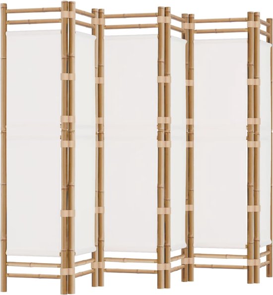 vidaXL-Kamerscherm-6-panelen-inklapbaar-240-cm-bamboe-en-canvas