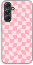 Case Company® - Hoesje geschikt voor Samsung Galaxy A54 hoesje - Grid Roos - Soft Cover Telefoonhoesje - Bescherming aan alle Kanten en Schermrand