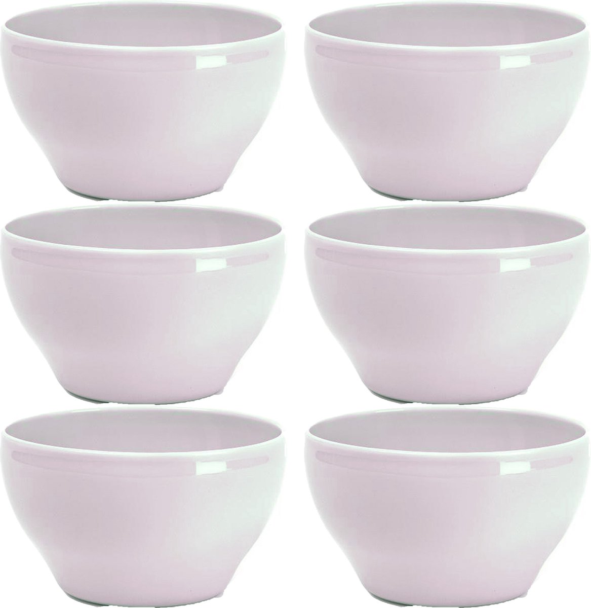 Plasticforte kommetjes/schaaltjes - 6x - dessert/ontbijt - kunststof - D14 cm - roze