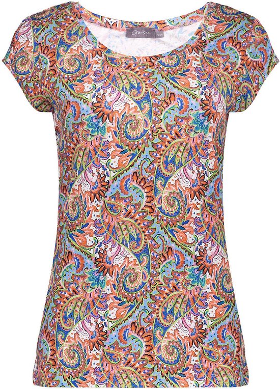 Geisha T-shirt T Shirt Allover Print 32402 60 Kate Coral/vert Combi Taille Femme - S