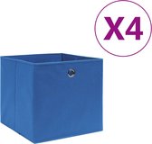 vidaXL - Opbergboxen - 4 - st - 28x28x28 - cm - nonwoven - stof - blauw