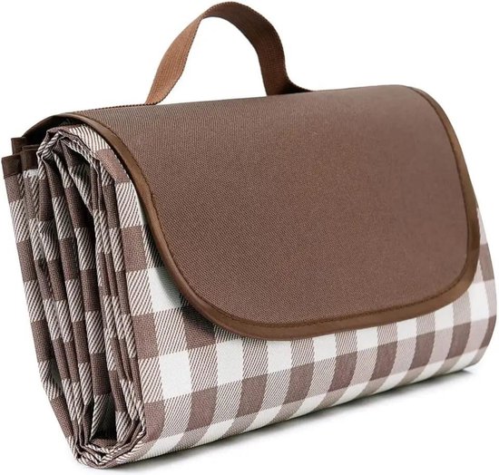 Pazzo Goods Picknickkleed 200x200 cm – Waterdicht Picknickkleed – Opvouwbaar Outdoor Kleed – Bruin