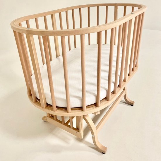 BabyRace - Ovaal wiegje - beukenhout - inclusief matras