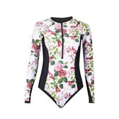 Dames lycra swimsuit | XL | green flower