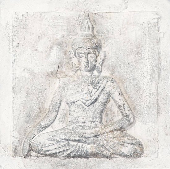 Fine Asianliving Peinture Bouddha Wit Klein 3D