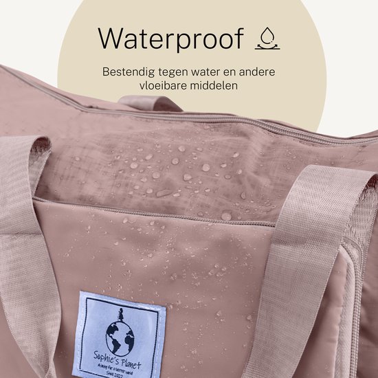 Sophie's Planet® - Originele Opvouwbare Reistas - Opvouwbaar tot 28x18 cm - Weekendtas - Reistas - Handbagage tas - Waterdicht - Reisbagage - Luiertas - Roze