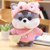 Klikkopers® - Cafe Mimi - Husky - Paper Duck - knuffel - Lalafanfan Knuffel - Accesoires Mystery Pick - Lalafanfan - Kawaii - Hond - 30cm