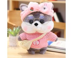 Klikkopers® - Cafe Mimi - Husky - Paper Duck - knuffel - Lalafanfan Knuffel - Accesoires Mystery Pick - Lalafanfan - Kawaii - Hond - 30cm
