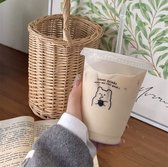 Koffiebeker to go - 470 ml - transparant - Onderweg - Matcha - Thee - Drinkfles - Drinkfles met rietje - Waterfles