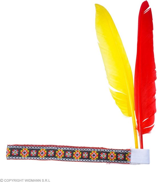Widmann - Indiaan Kostuum - Akecheta Indianentooi - Rood, Geel - Carnavalskleding - Verkleedkleding