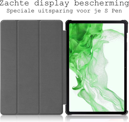 Samsung Galaxy Tab S9 Plus Cover Bookcase avec S Pen Cutout avec protecteur d'écran - Samsung Tab S9 Plus Case Book Case Cover - 12,4 pouces - Rouge