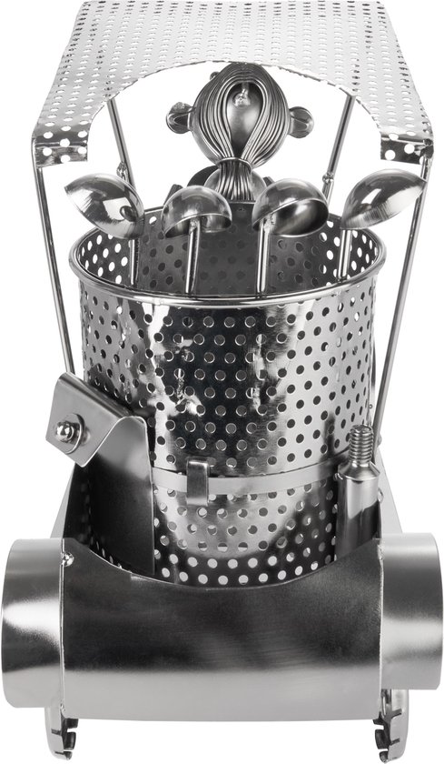 BRUBAKER Flessenhouder golfspeler bij afslag metalen sculptuur cadeau