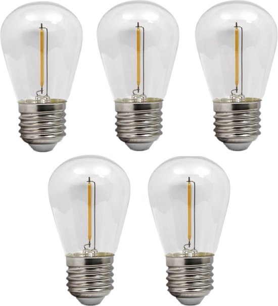 LED filament lamp | 1W | E27 | 2700K - Warm wit | 5 stuks