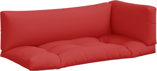 vidaXL Coussins de canapé en palette 3 pcs Rouge