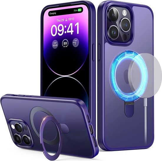 Coque de téléphone Portable Aimant de boîtier Transparent magnétique for Le  Chargement sans Fil iPhone 14