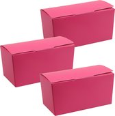 Coffret cadeau/boîte à chocolat Santex - 11 x 5 cm - Bonbonnière de mariage - 100 pièces - fuchsia/rose - 125 grammes