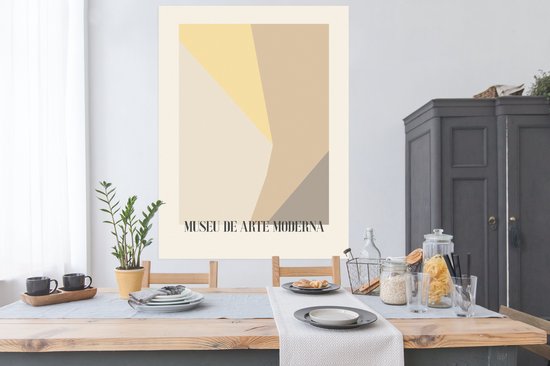 Poster Art moderne - Abstrait - Formes - Jaune - 120x160 cm XXL