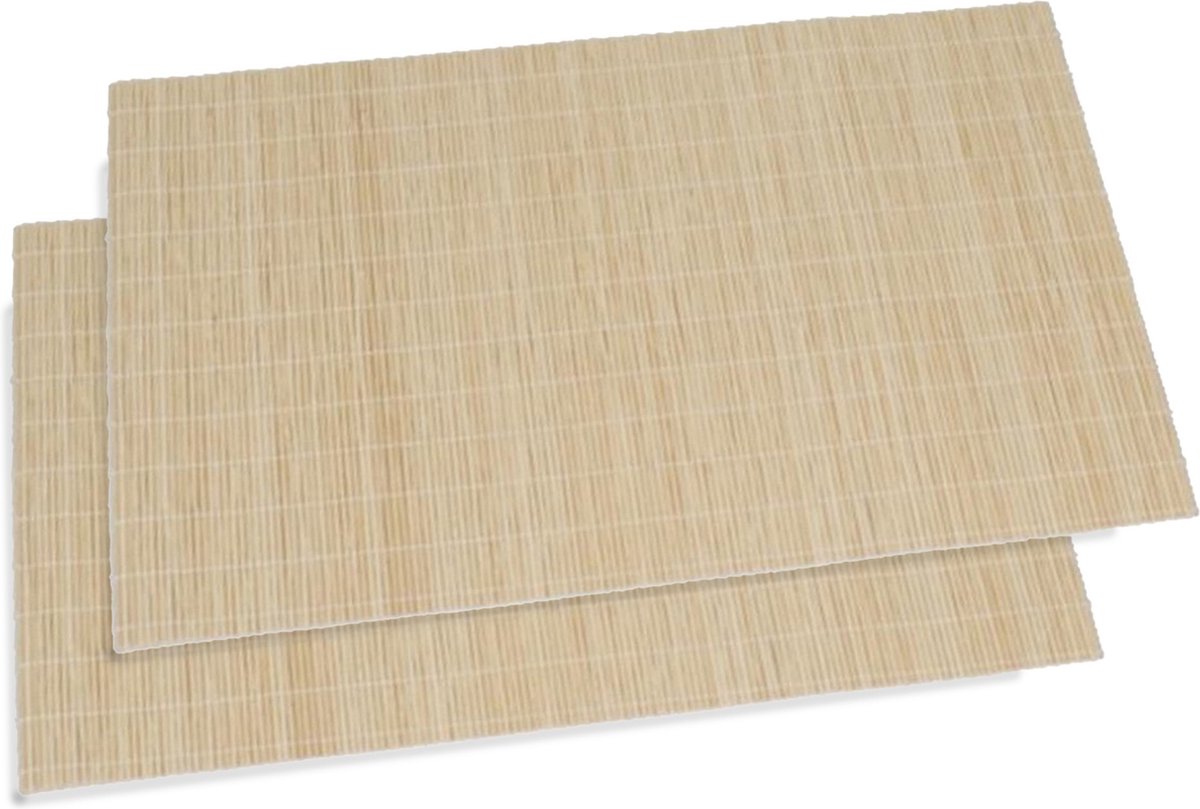 Secret de Gourmet Placemats - 6x stuks - bamboe - 30 x 40 cm - naturel - gevlochten