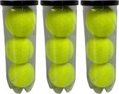 Tennisballen in koker - 9x - geel