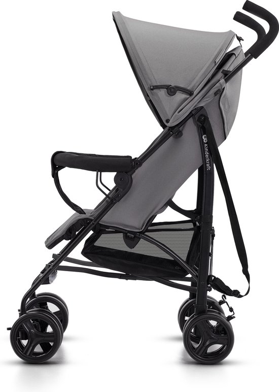 Kinderkraft TIK Buggy – Lichtgewicht Reisbuggy 6,5 kg – Snel Opvouwbaar – Verstelbare Rugleuning & Duwbeugel – Tot 17 kg – Grijs — afbeelding 5