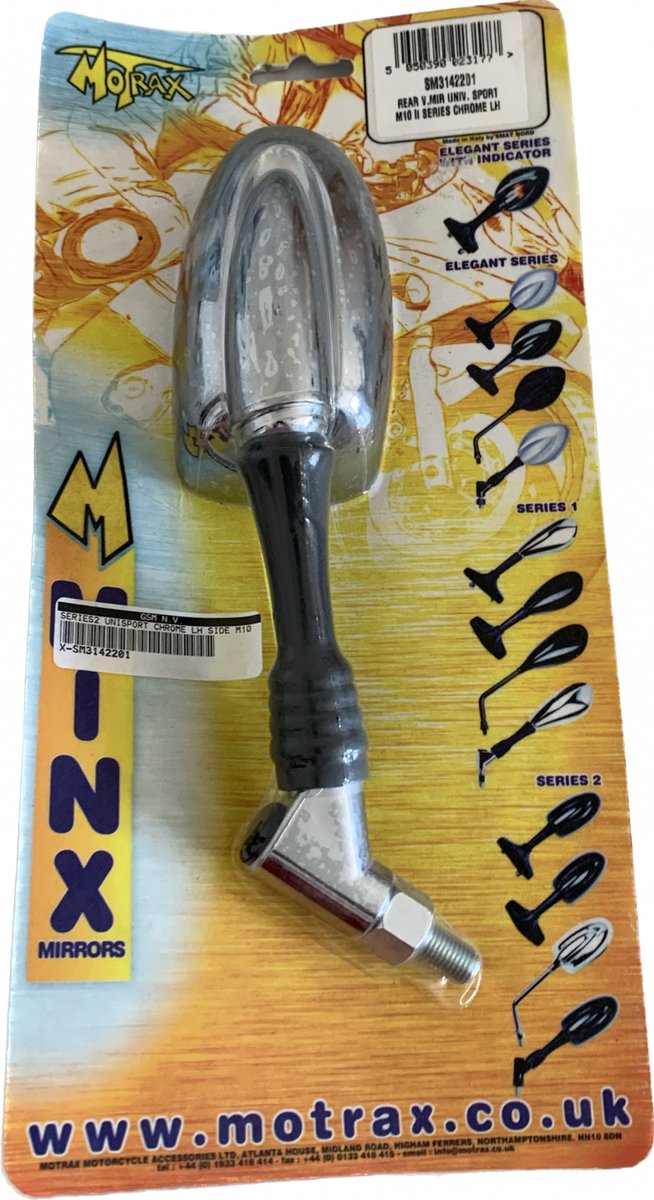 Motrax SM3142201 Sport Series II Spiegel / Spiegel Links Chroom M10 Universeel
