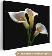 Canvas Schilderij Planten - Bloemen - Wit - Natuur - Botanisch - 40x30 cm - Wanddecoratie