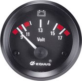 Equus 842060 Inbouwmeter (auto) Voltmeter Meetbereik 9 - 17 V Standart Geel, Rood, Groen 52 mm