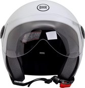 BHR 800 Easy - Vespa Scooterhelm - ECE goedgekeurde Scooterhelm - Geschikt als Scooter Brommer Motor Snorfiets Helm - XL - Parel Wit