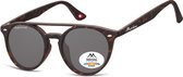 Montana Zonnebril Unisex Panto Gevlamd Bruin/grijs (mp49)
