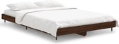 vidaXL - Bedframe - bewerkt - hout - bruin - eikenkleur - 120x190 - cm