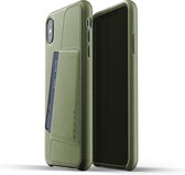 Mujjo Leather Wallet Case iPhone XS Max groen