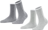 Esprit Allover Stripe 2-Pack gedessineerd katoen multipack sokken dames grijs - maat 35-38