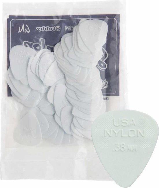 Lot De 72 Médiators Dunlop 44R38 – Nylon Standard – 0,38 Mm – Blanc – Recharge Pour Boîtes 4410 Et 4420