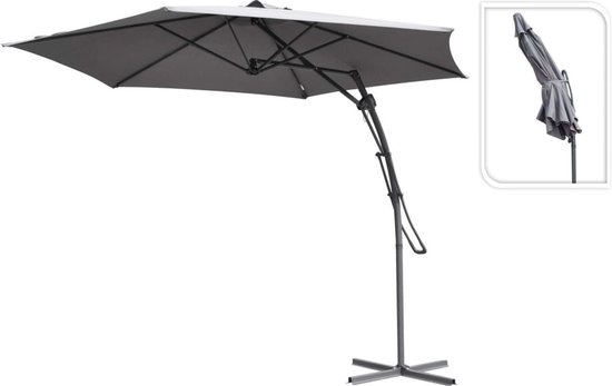 Ambiance - Parapluie flottant push-up - Ø300cm - gris