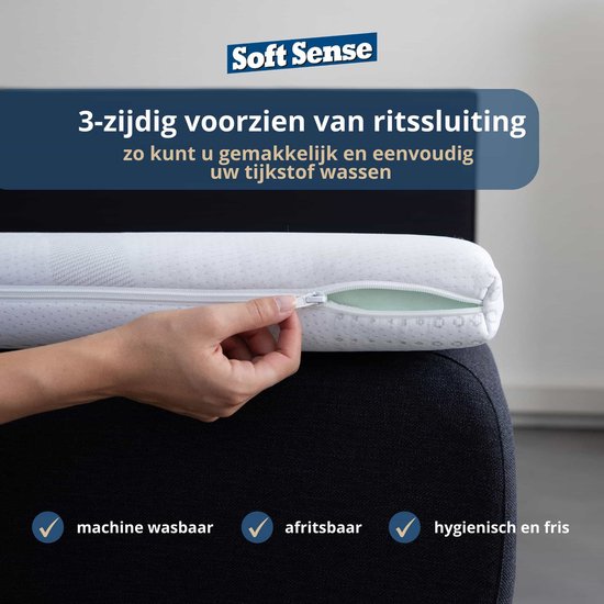 Surmatelas en mousse à froid Soft Sense | 6,5 cm d'épaisseur| Matelas Topdeck en mousse CoolTouch Comfort 160x210cm