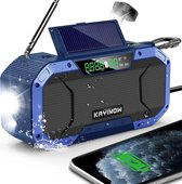 Solar Noodradio - Survival radio - Opwindbare radio - Solar opwindbaar - Voor een noodpakket /rampenrugzak - met zaklamp en 5000 mAh powerbank - Op batterijen voor rampen - Zwart