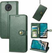 Luxe PU-leer Wallet Case + Glas Screenprotector voor Nokia G50 _Groen