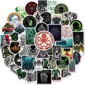 50 stuk cthulhu skelet horror Cartoon stickers voor kinderen en volwassenen Beloningsstickers Journal Laptop Telefoon Stickers