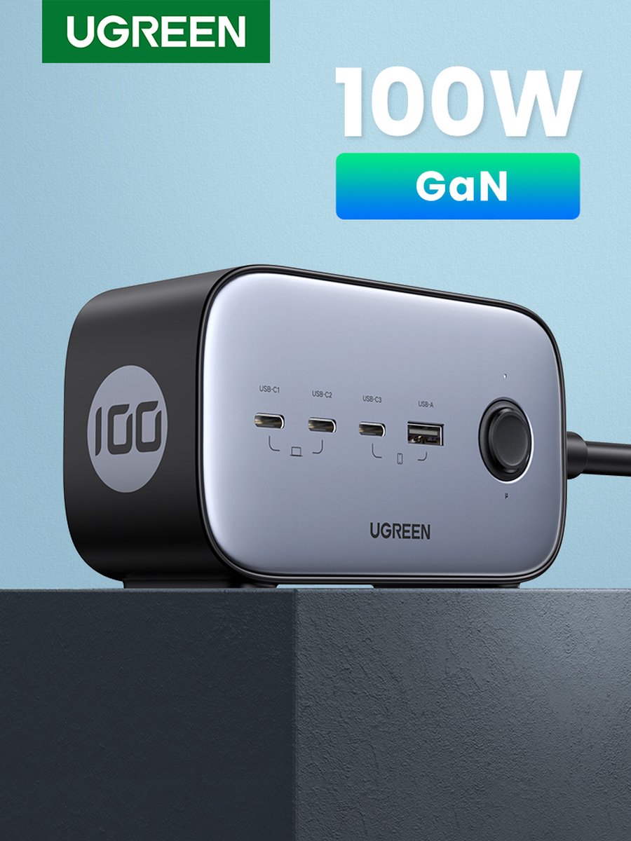 UGREEN DigiNest Pro 100W - Chargeur Rapide GaN - Chargeur Multiprise USB C  Connexion