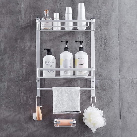 Porte-Savon Mural Aluminium - Sans Percage, Pour Douche Et Salle De Bain