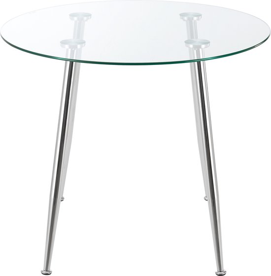 Salontafel 70 cm gehard glas zwart en transparant kopen