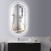 FENOMÉ Tokio Miroir de salle de bain 60cm x 80cm Miroir Argent avec éclairage LED y compris miroir chauffant - Dimmable - ovale