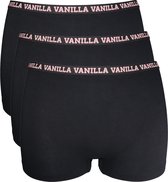 Vanilla - Dames boxershort, Ondergoed dames, Lingerie - 3 stuks - Egyptisch katoen - Zwart - M
