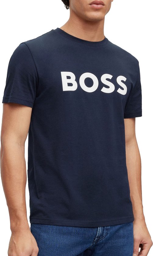 Boss Heren Tshirt Thinking 1 Donkerblauw - Maat S