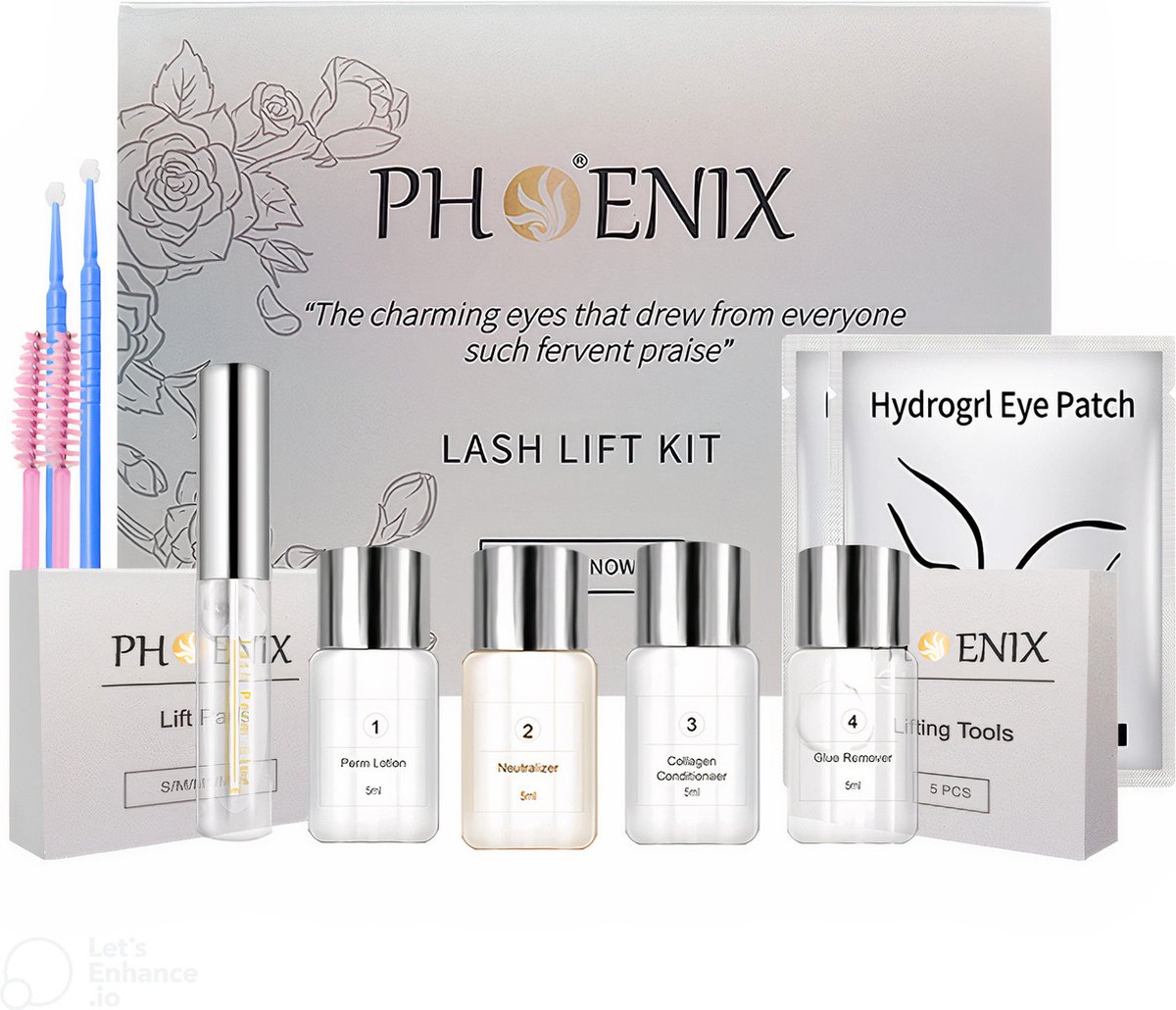 Phoenix® Lash Lift Kit - Advanced Lash Lift - Wimperlifting set - Inclusief Collageen Conditioner en Glue Remover - Uitgebreide Set met Eye Patches