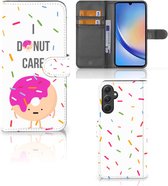 Smartphone Hoesje Geschikt voor Samsung Galaxy A24 4G Bookcase met Quotes Donut Cadeautjes voor Meisjes