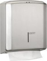 Mediclinics papieren handdoek dispenser met frontale venster geeft refill tijd