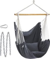 Hanging Swing Chair with 2 Cushions, Metal Chain, Maximum Load 150 kg, Indoor and Outdoor Use, Living Room, Bedroom, Dark Grey