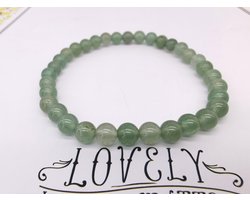 Armband – Edelsteen – Groene aventurijn - 6mm Kralen - 22 cm - Werking - stress gerelateerde klachten zoals hoofdpijn en migraine verlichten.